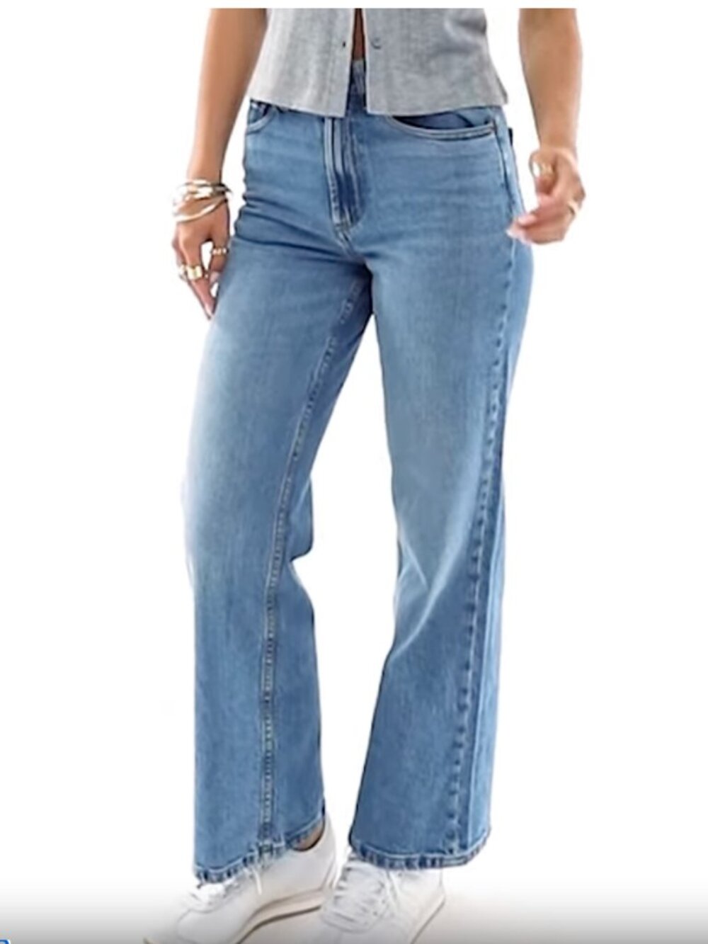 ASOS DESIGN Petite Straight Leg Jeans in blue